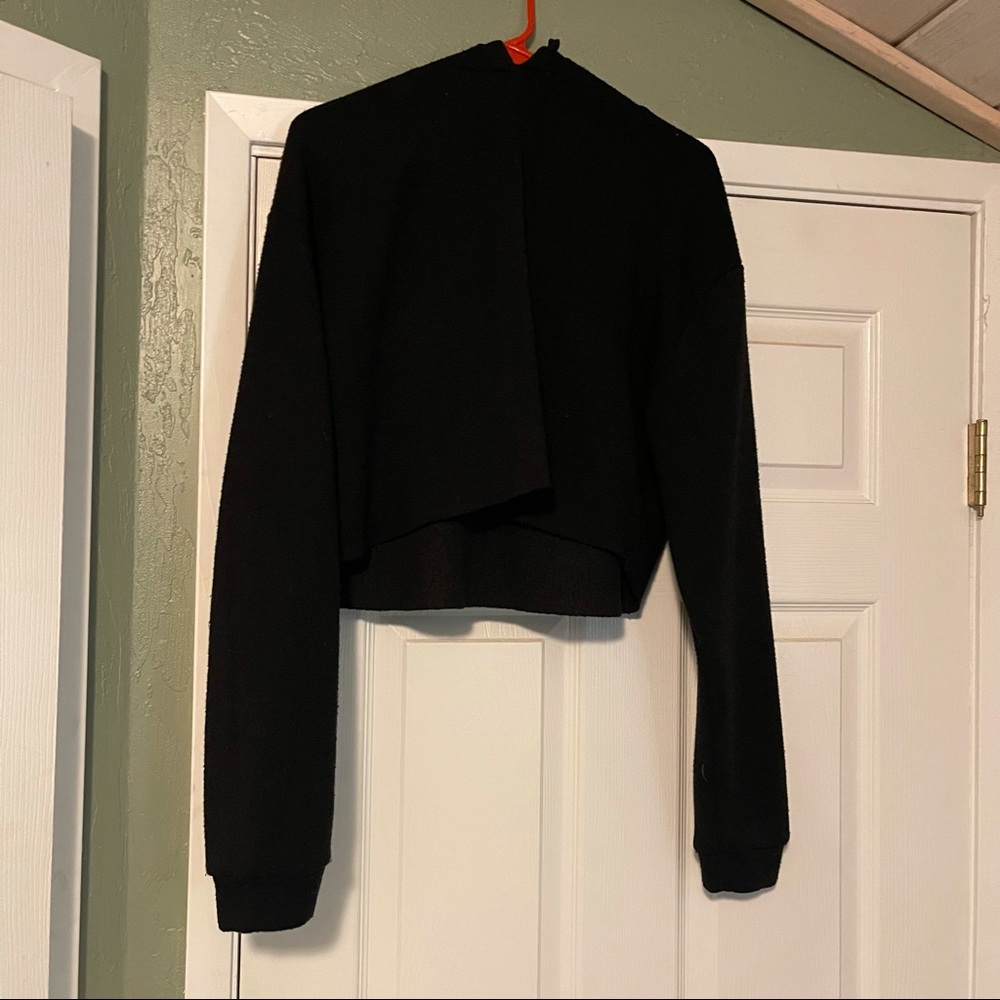 black cropped hoodie. Super soft material